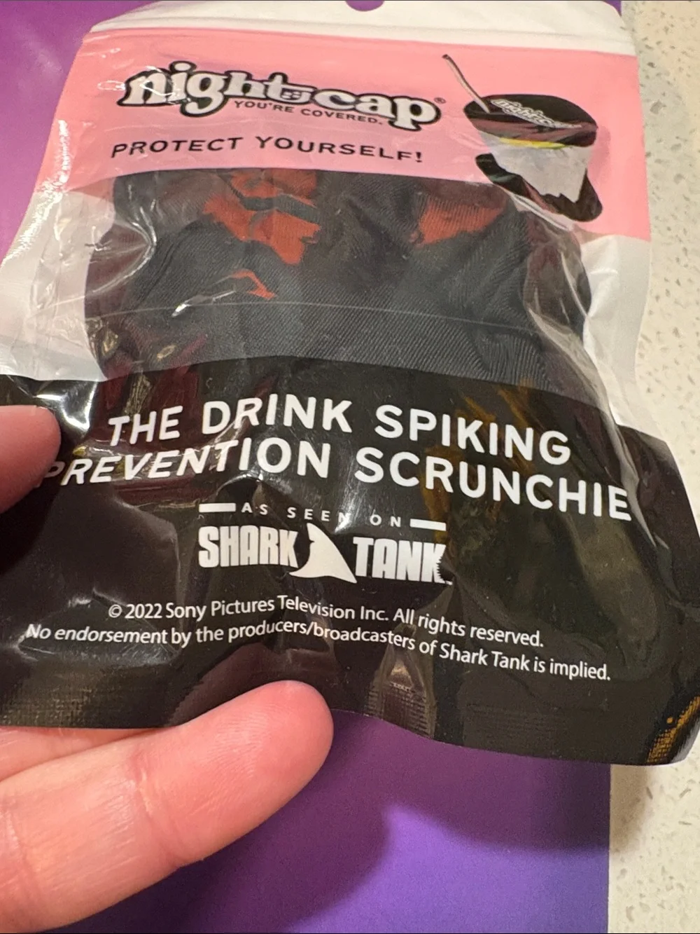 Nightcap Drink Spiking Prevention Scrunchie - Black